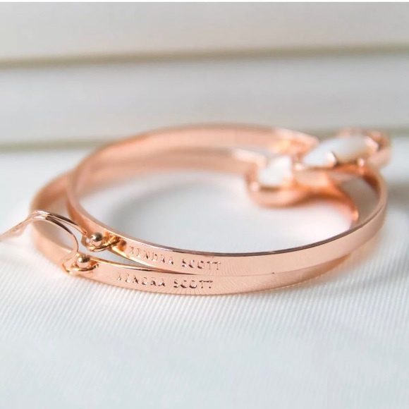 Authentic Kendra Scott Opal MOP Rose Gold Earrings - Picture 3 of 5